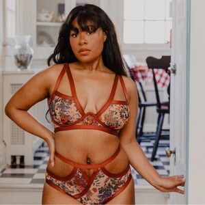 Madalynne Galina Floral Mesh Monowire Bra
